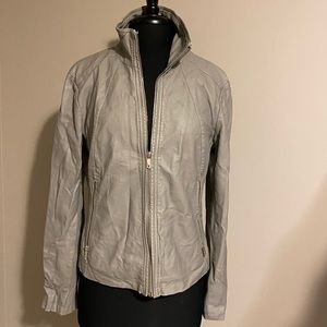 Kenneth Cole reaction faux leather grey jacket size L